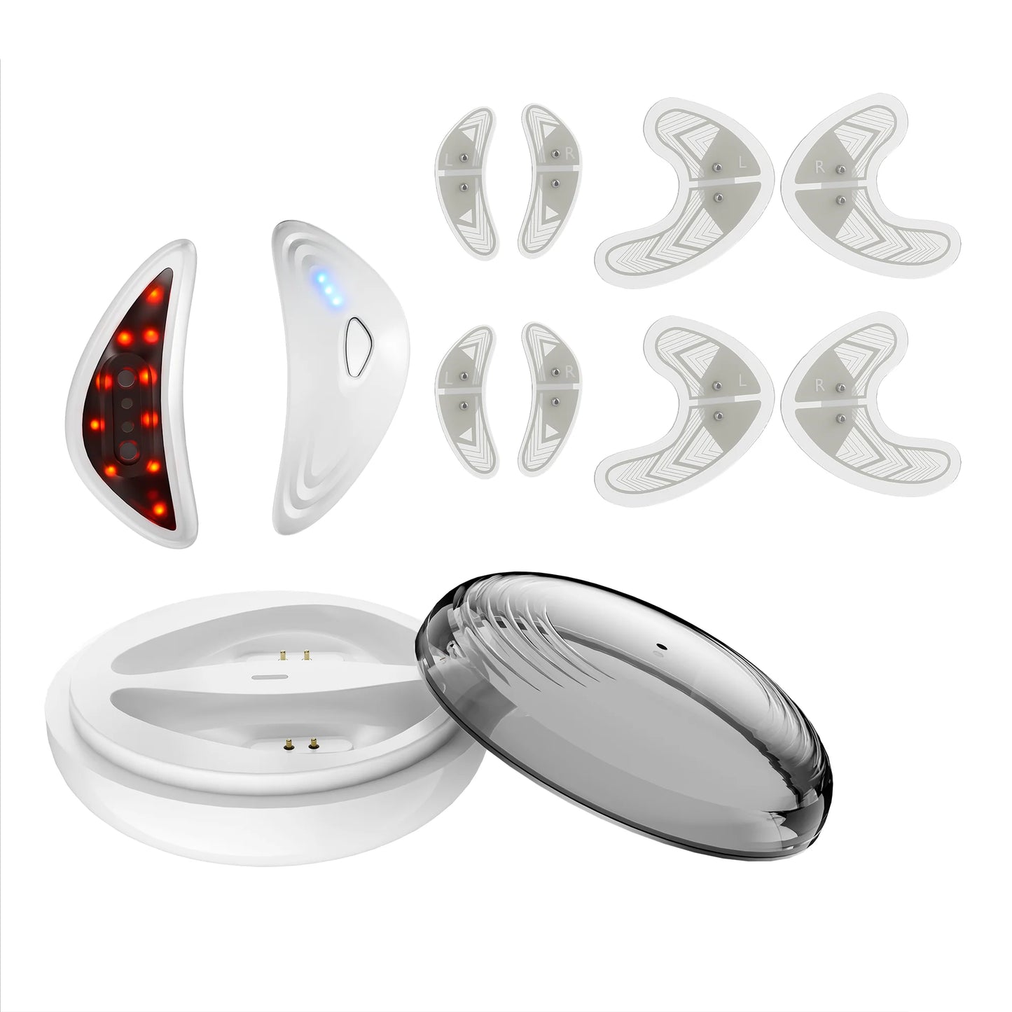 EMS Redlight Eye Massage Eyes Beauty Device with under Eye Patches Portable Eye Rejuvenation Pads Reduce Bags & Dark Circles